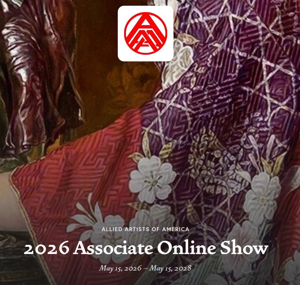 Official promotional banner for the Allied Artists of America (AAA) 2026 Associate Online Show.